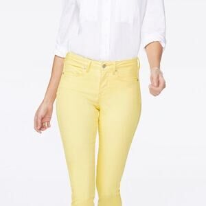 NYDJ Alina Skinny in yellow Premium Denim, size 12P sunshine yellow